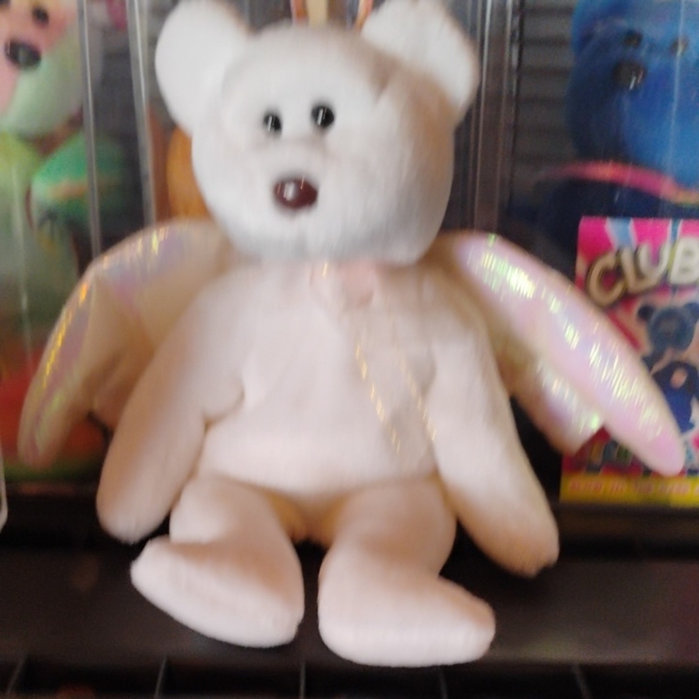 Ty White Bear with Iridescent Wings